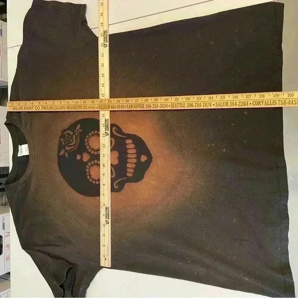 Hanes Men’s Sugar Skull Short Sleeve T-Shirt XL DIY Bleach Print - Picture 5 of 5